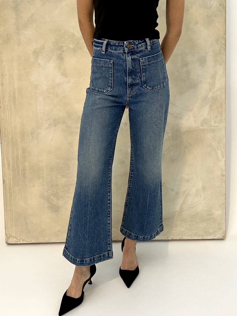 ROLLA'S Sailor Wide-Leg Jeans High Rise in Blue Denim Sz 28